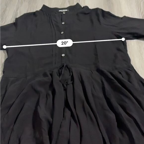 Zadig and Voltaire Ranil Black Handkerchief Hem 3/4 Sleeve‎ Button Mini Dress L - Picture 7 of 8
